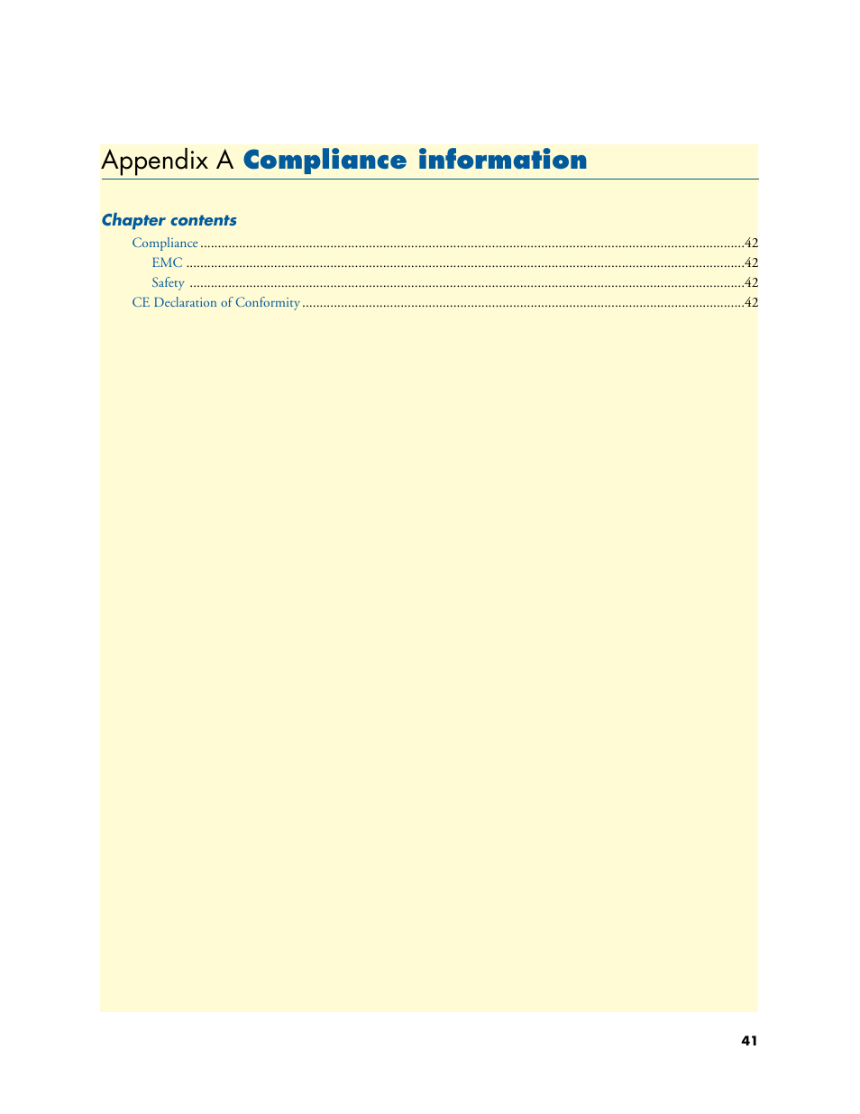 Appendix a compliance information, Compliance information | Patton electronic SmartNode 2294 User Manual | Page 41 / 53
