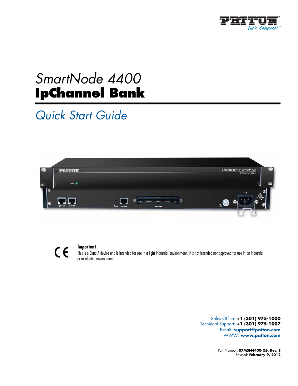Patton electronic SmartNode 07MSN4400-QS User Manual | 12 pages