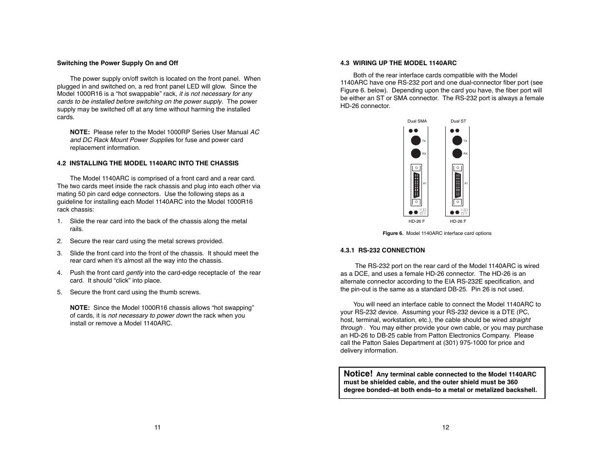 Notice | Patton electronic 1140ARC User Manual | Page 12 / 24