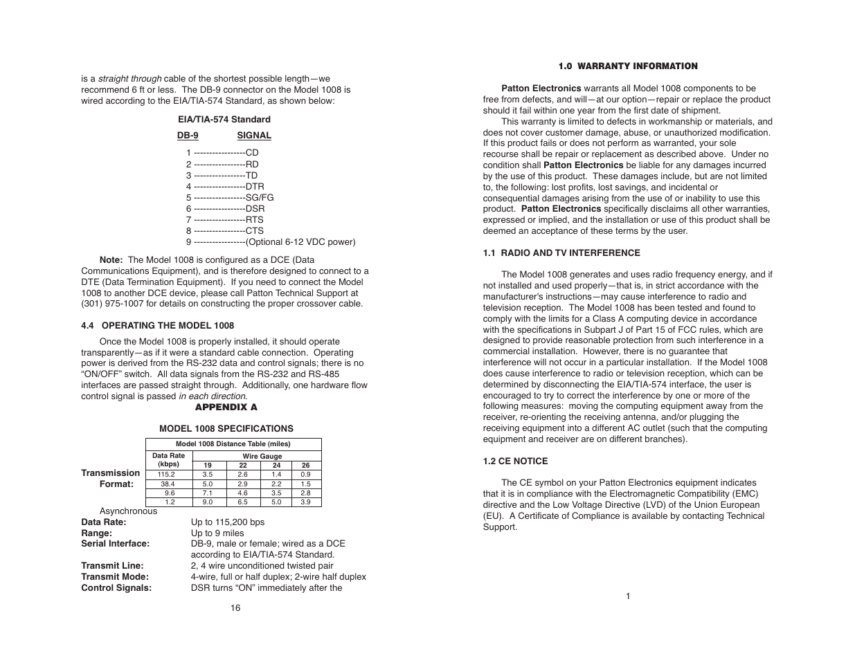 Patton electronic 1008 User Manual | Page 2 / 20