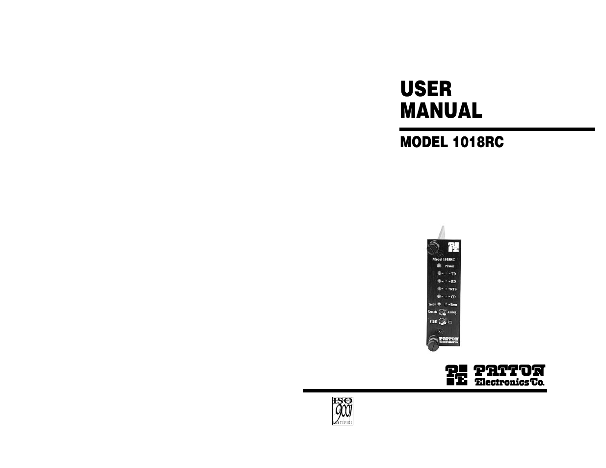 Patton electronic 1018RC User Manual | 12 pages