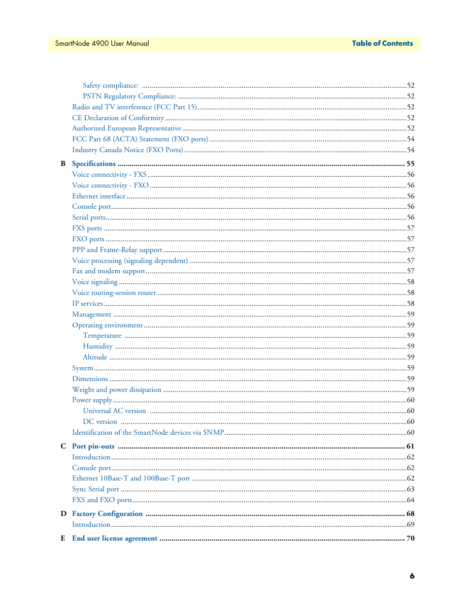 Patton electronic SMARTNODE 4900 User Manual | Page 6 / 76