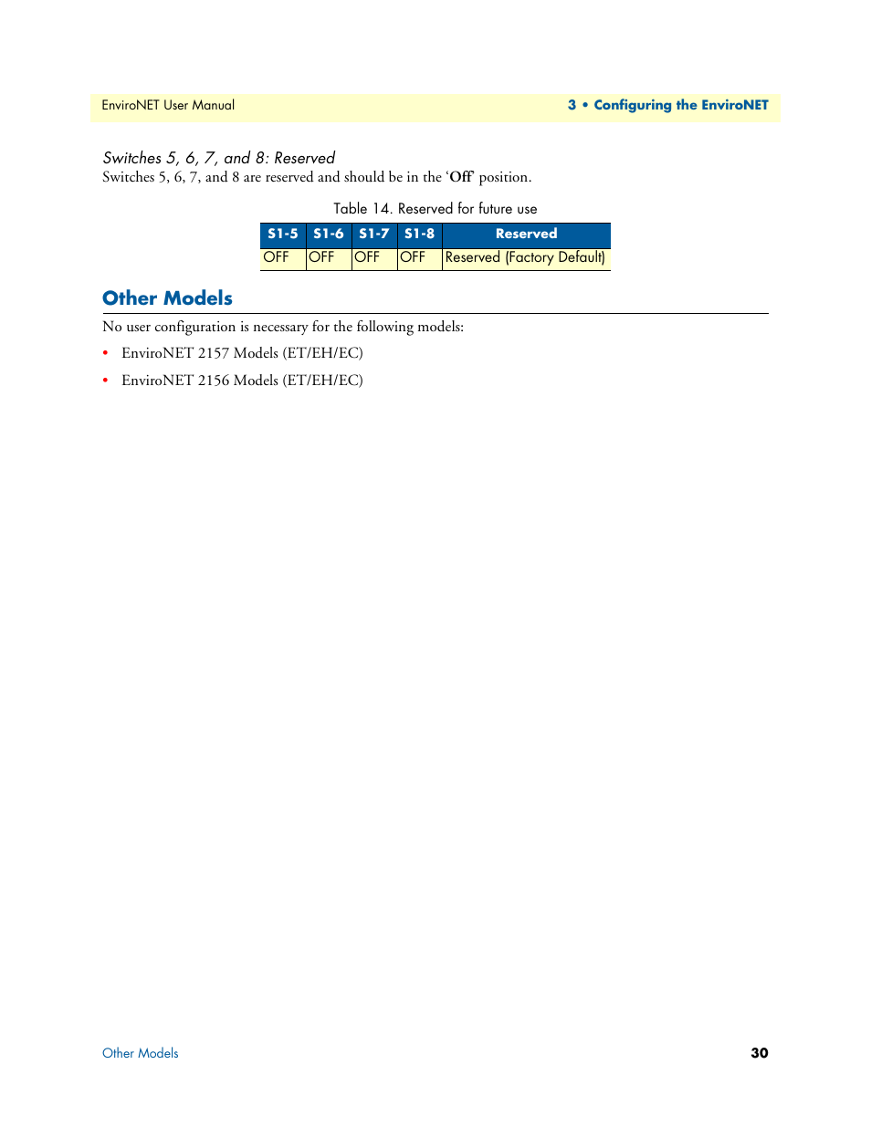 Other models | Patton electronic ENVIRONETTM 2100 User Manual | Page 30 / 43