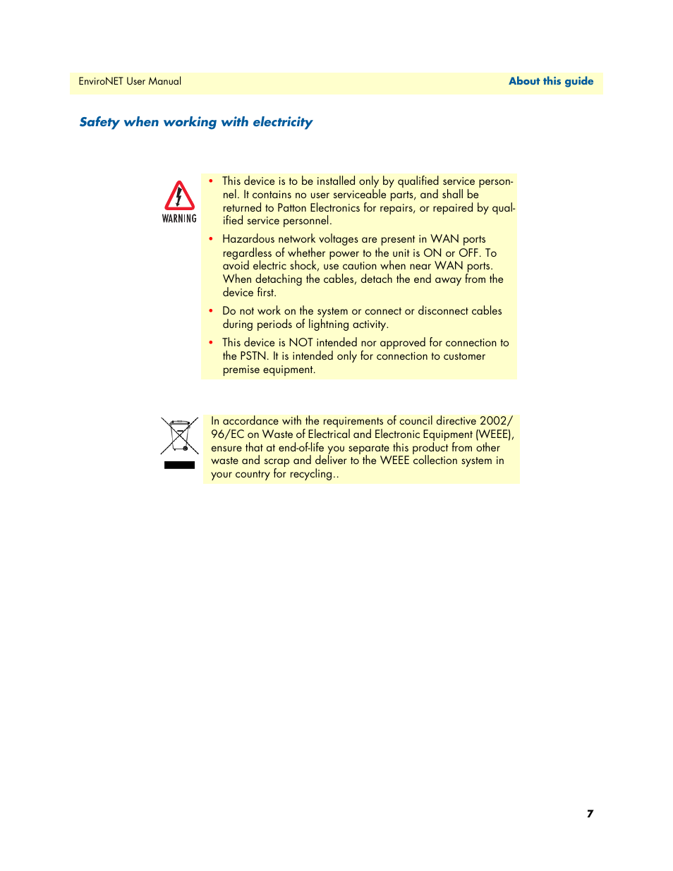 Patton electronic ENVIRONETTM 2100 User Manual | Page 7 / 43