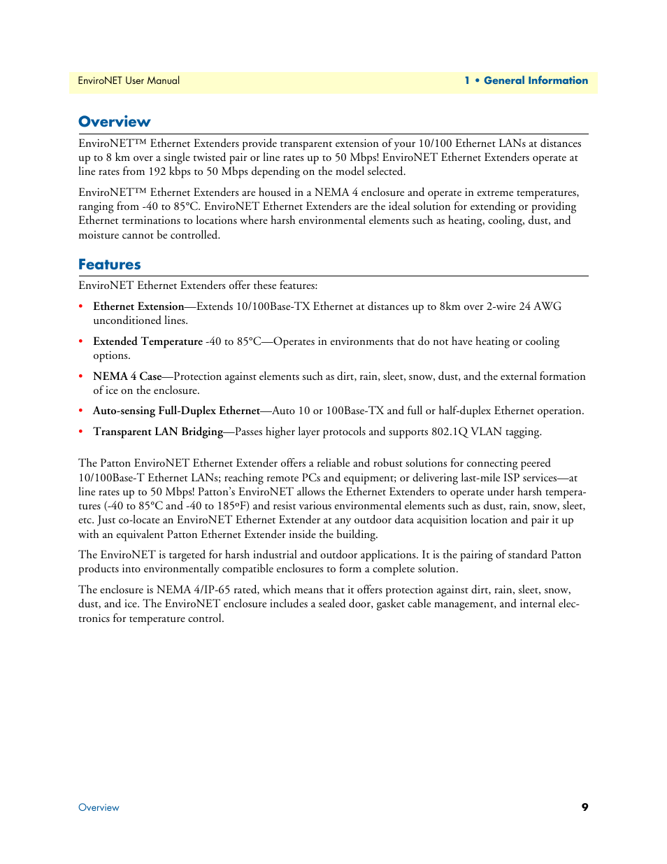 Patton electronic ENVIRONETTM 2100 User Manual | Page 9 / 43