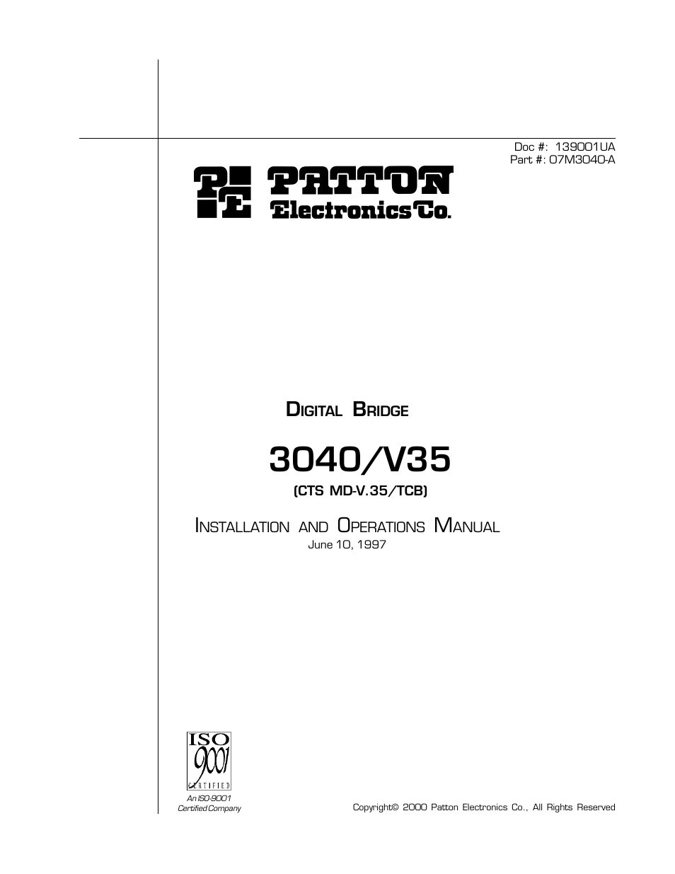 Patton electronic 3040/V35 User Manual | 23 pages
