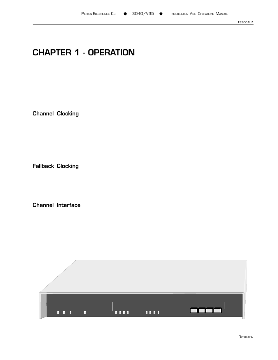 Chapter 1 - operation | Patton electronic 3040/V35 User Manual | Page 5 / 23
