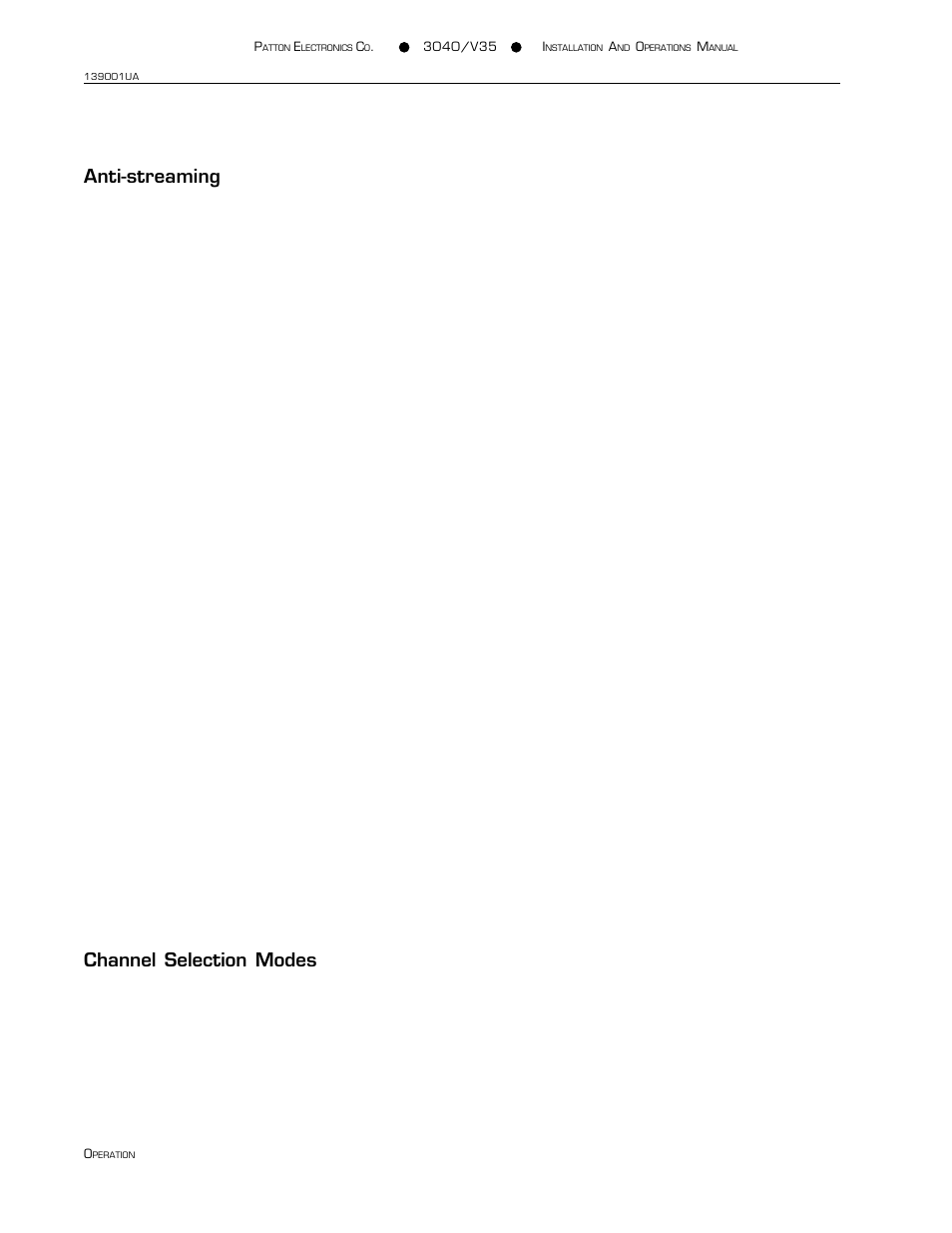 Streaming, Automatic anti-streaming, Manual anti-streaming | Patton electronic 3040/V35 User Manual | Page 6 / 23