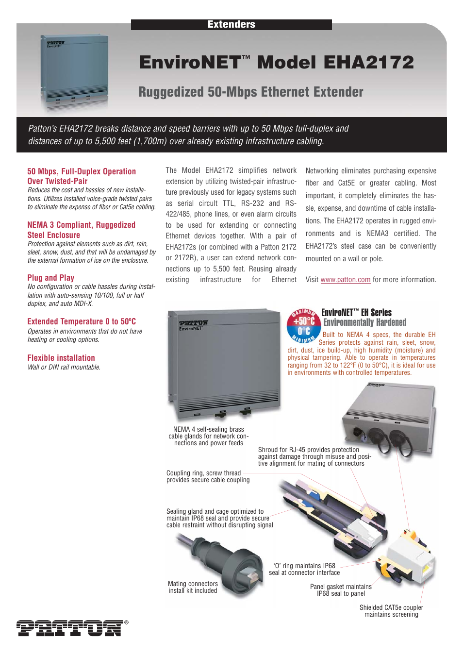 Patton electronic EnviroNET EHA2172 User Manual | 2 pages