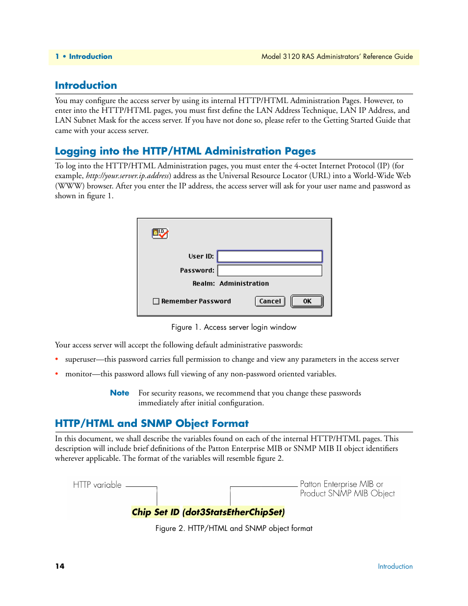 Introduction, Http/html and snmp object format | Patton electronic 3120 User Manual | Page 14 / 331