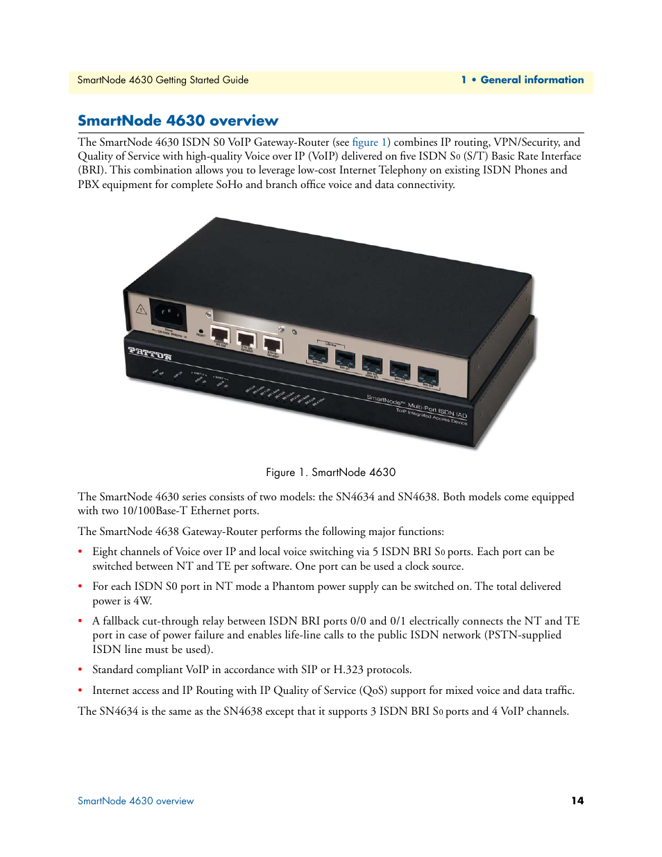Smartnode 4630 overview, Smartnode 4630 | Patton electronic 4630 Series User Manual | Page 14 / 54