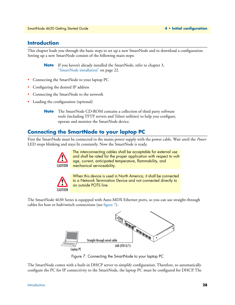 Introduction, Connecting the smartnode to your laptop pc, Connecting the smartnode to your laptop pc | Patton electronic 4630 Series User Manual | Page 28 / 54
