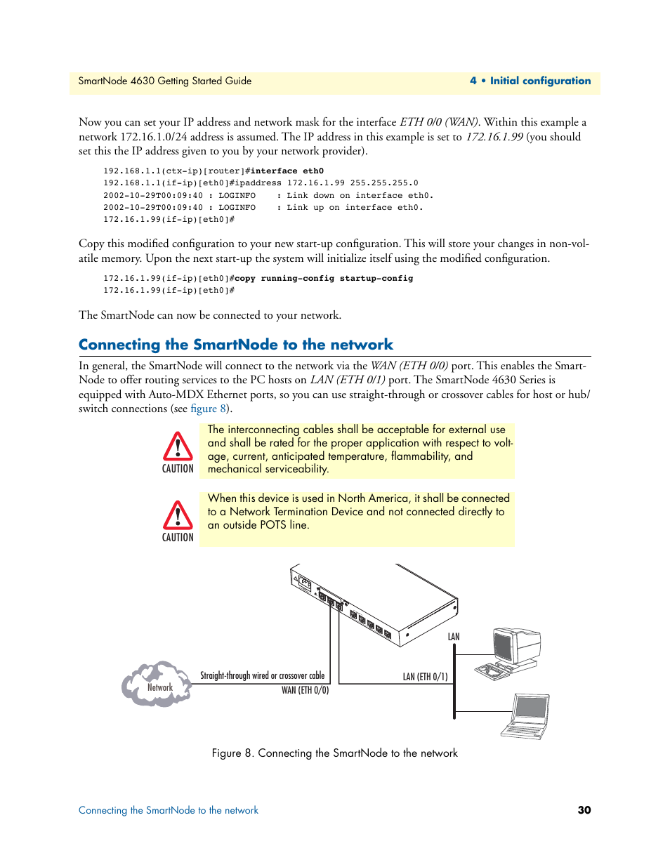 Connecting the smartnode to the network, Connecting the smartnode to the net, Work | Patton electronic 4630 Series User Manual | Page 30 / 54