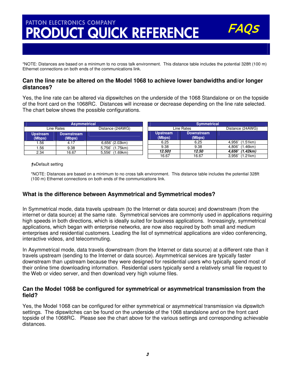 Faqs | Patton electronic 1068 VDSL User Manual | Page 3 / 5