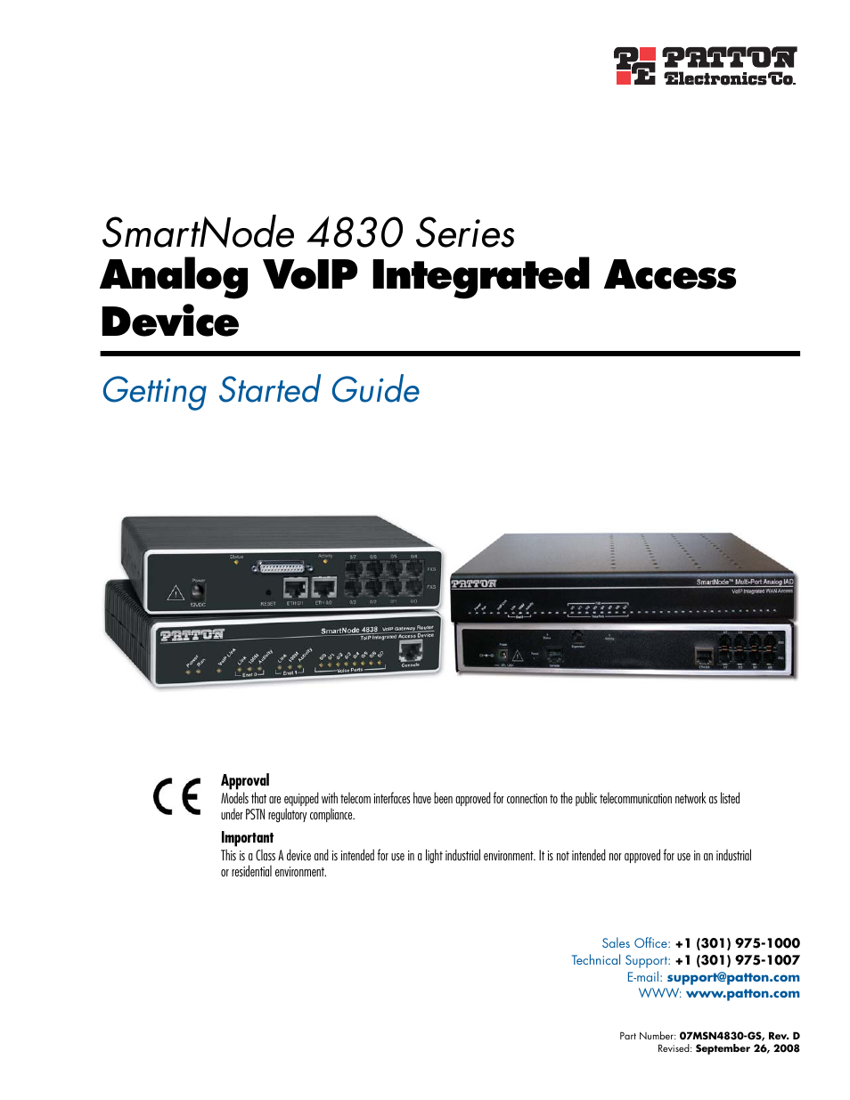 Patton electronic SmartNode 4830 Series User Manual | 89 pages