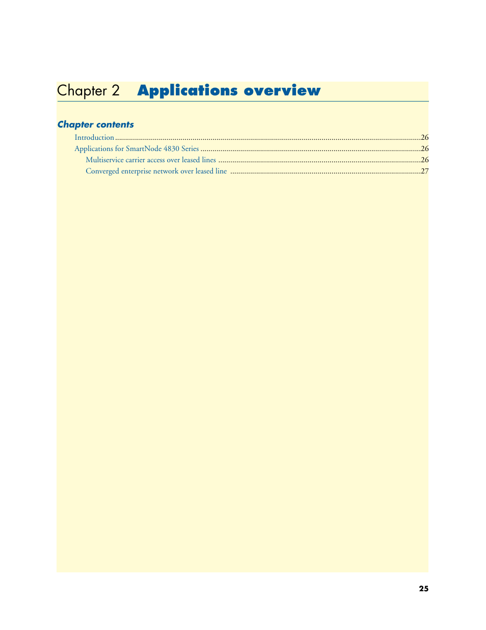 Chapter 2 applications overview, Applications overview, Chapter 2 | Patton electronic SmartNode 4830 Series User Manual | Page 25 / 89