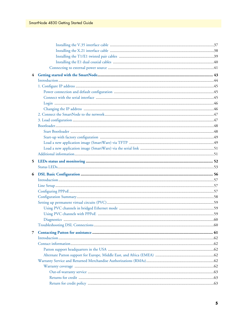 Patton electronic SmartNode 4830 Series User Manual | Page 5 / 89
