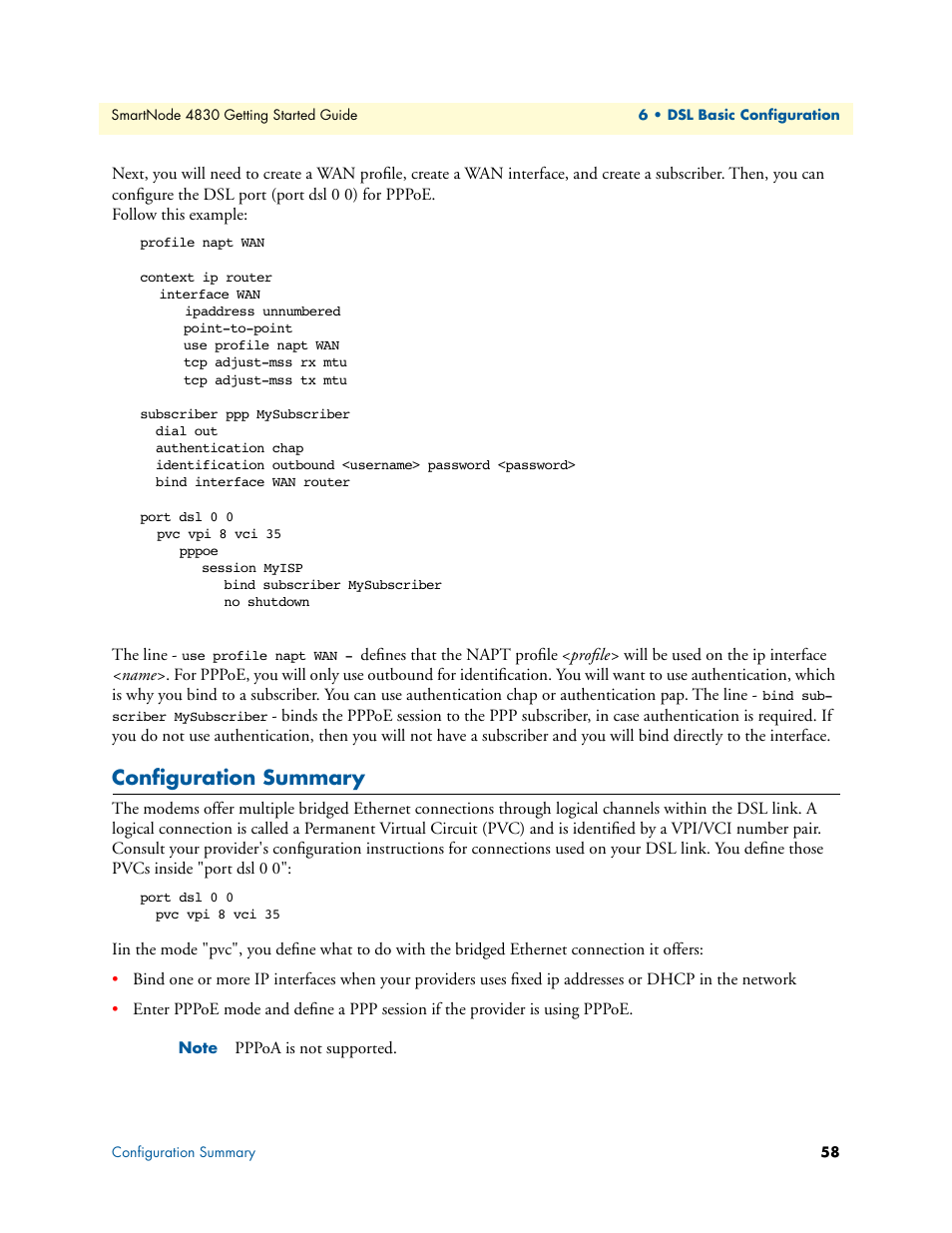 Configuration summary | Patton electronic SmartNode 4830 Series User Manual | Page 58 / 89