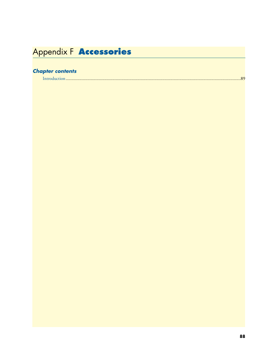 Appendix f accessories, Accessories, Appendix f | Patton electronic SmartNode 4830 Series User Manual | Page 88 / 89