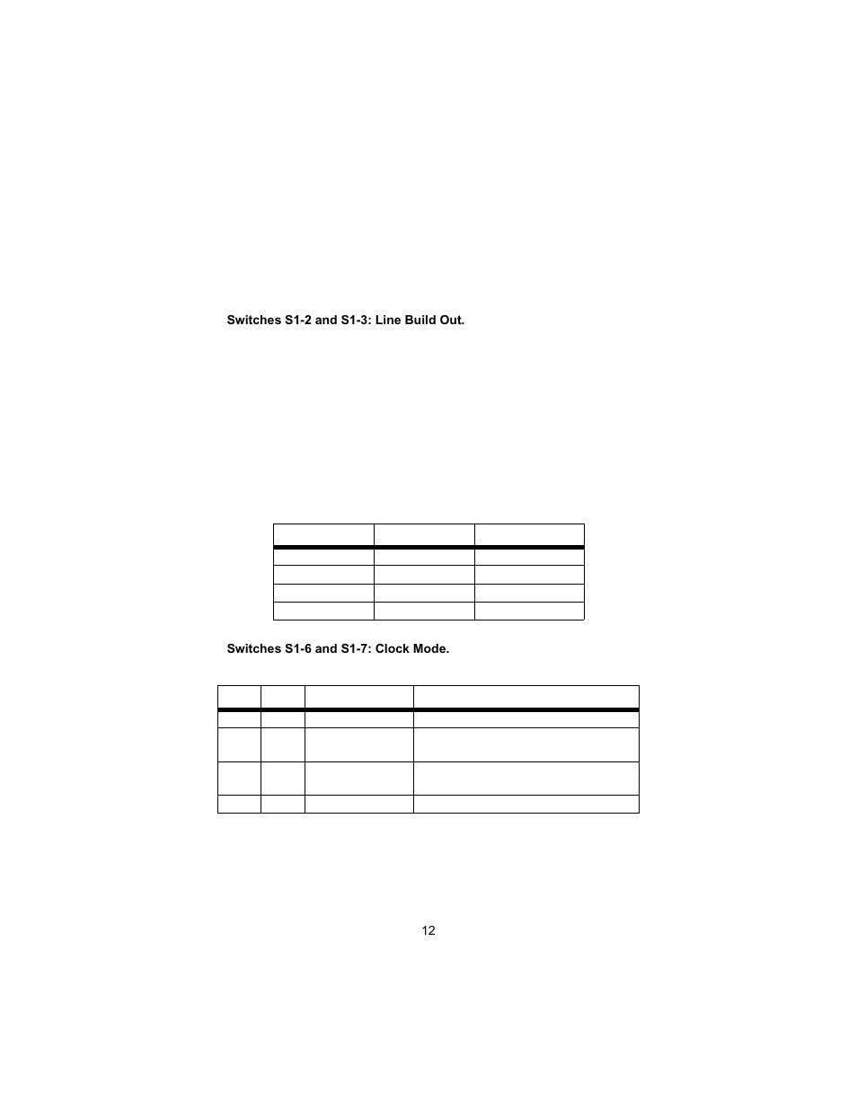 Switches s1-2 and s1-3: line build out, Switches s1-6 and s1-7: clock mode | Patton electronic 1194 User Manual | Page 12 / 24