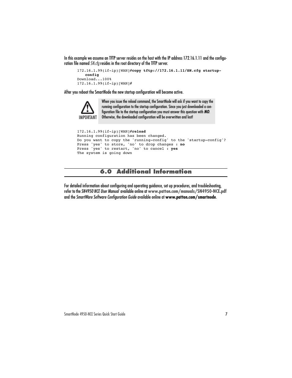 0 additional information | Patton electronic 4950-NCE User Manual | Page 7 / 8