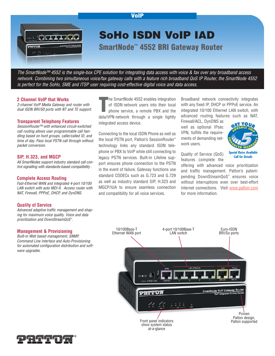 Patton electronic 4552 User Manual | 2 pages