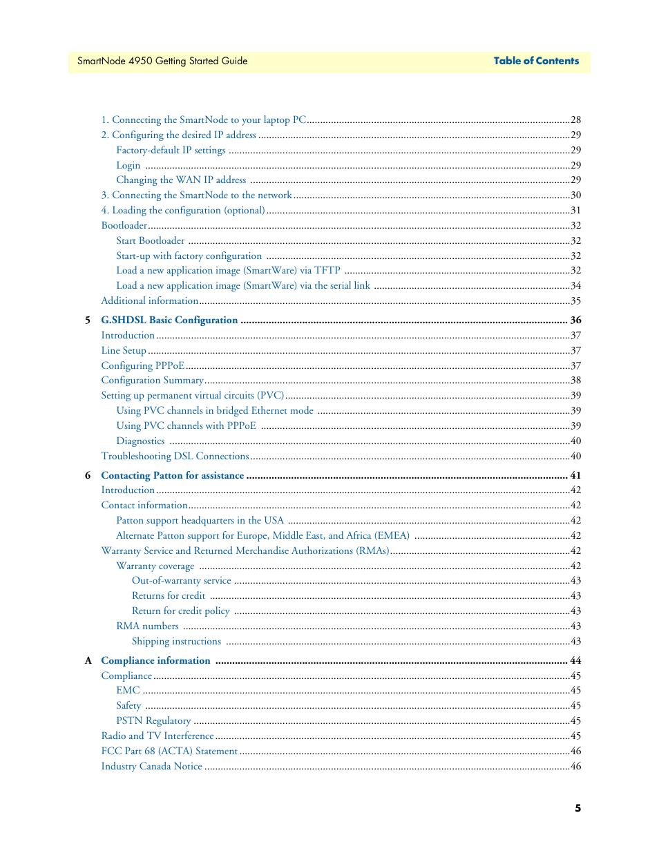 Patton electronic SMARTNODE 4950 User Manual | Page 5 / 67