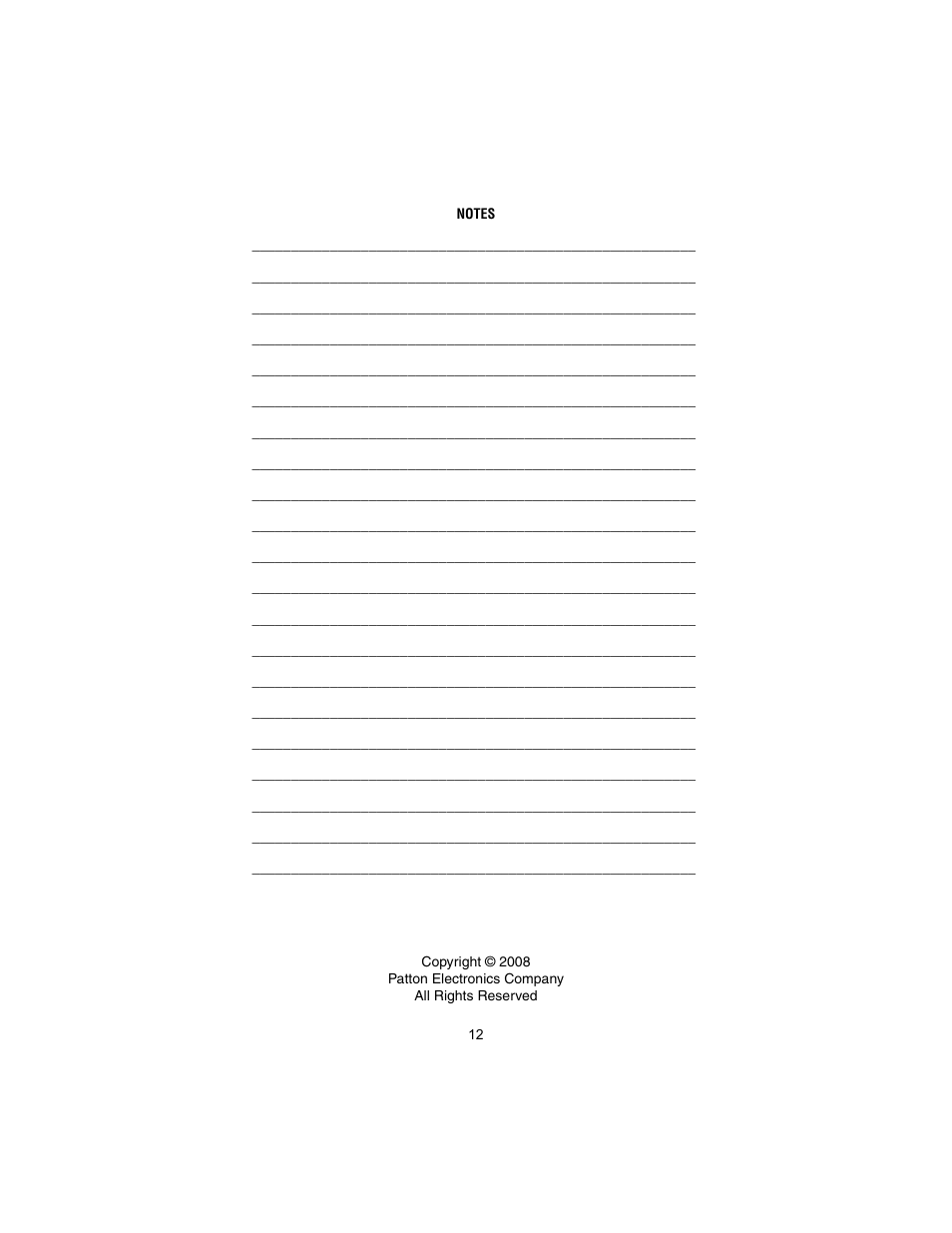 Patton electronic POTS/ISDN Splitter Shelf 6010 Series User Manual | Page 12 / 12