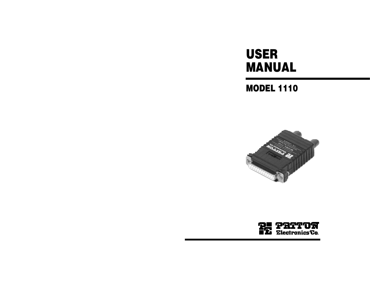 Patton electronic 1110 User Manual | 6 pages