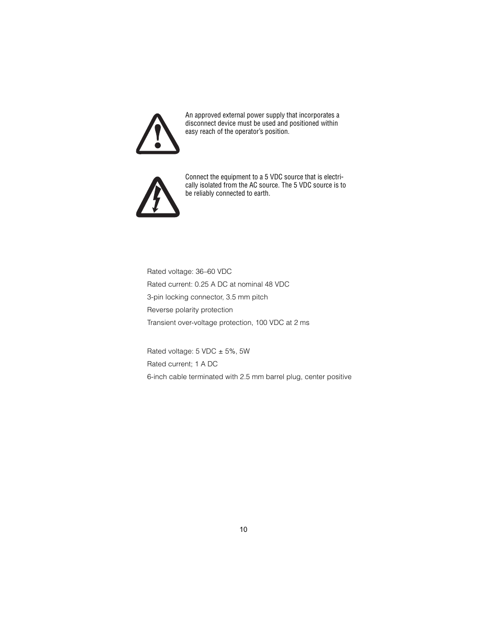 External 48 vdc power supply | Patton electronic 2155 User Manual | Page 10 / 20