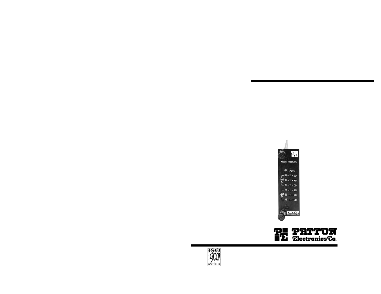 Patton electronic 1012ARC User Manual | 10 pages