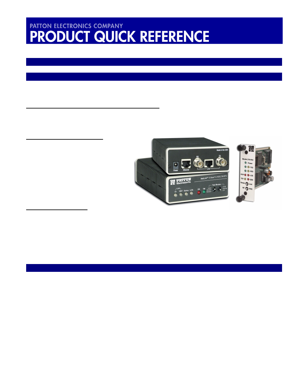 Patton electronic 2701RC User Manual | 4 pages