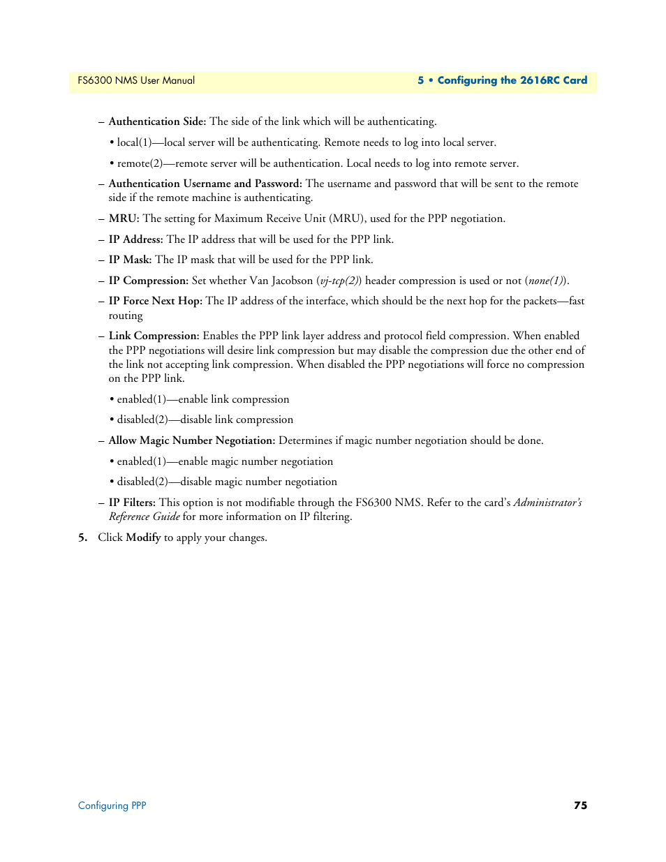 Patton electronic FORESIGHT 6300 User Manual | Page 75 / 145