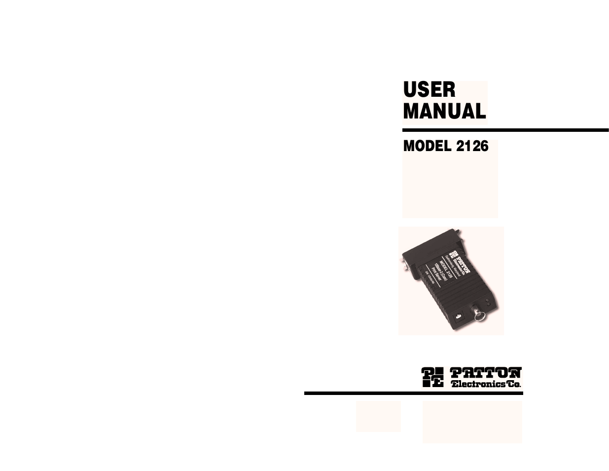 Patton electronic MODEL 2126 User Manual | 16 pages