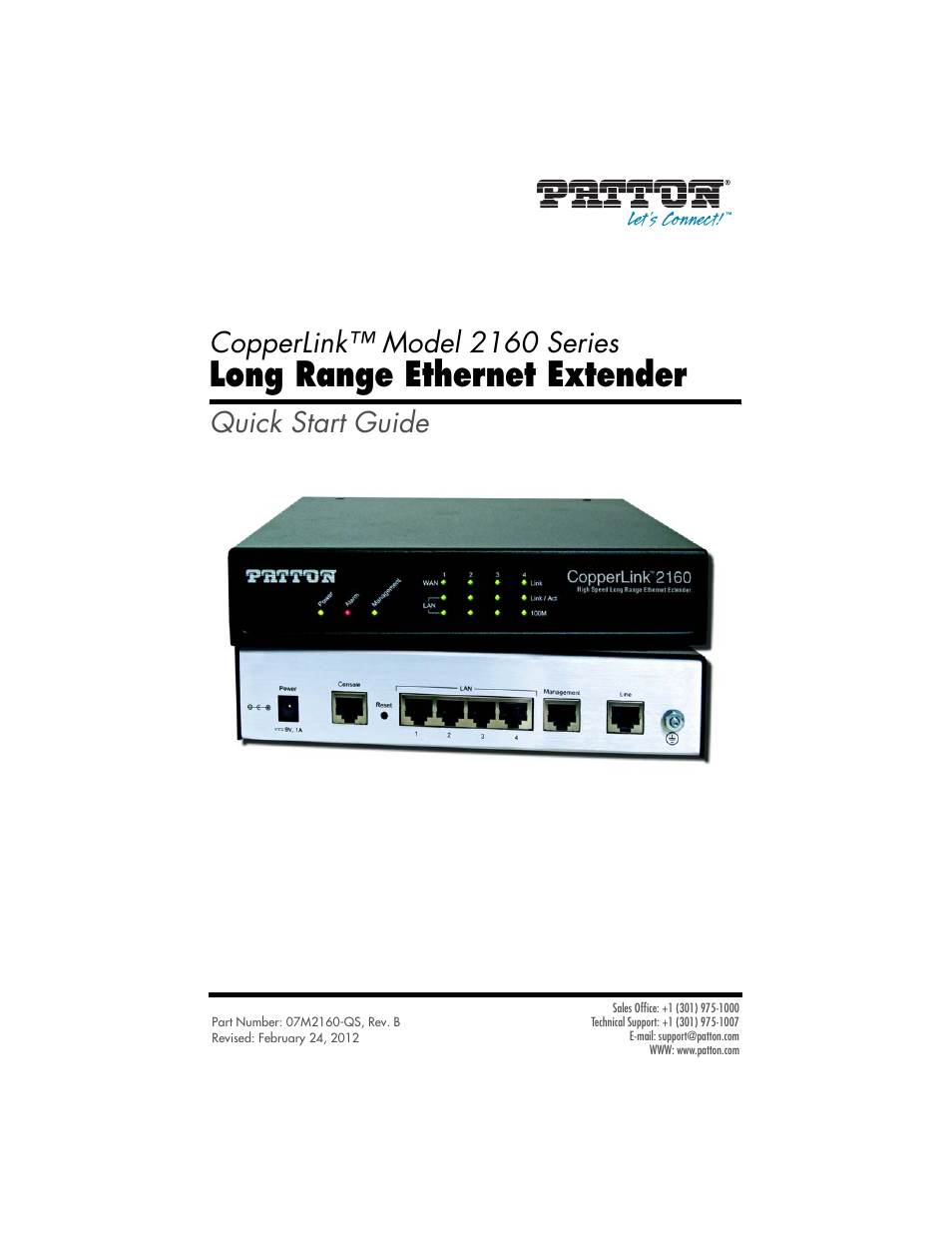 Patton electronic 07M2160-QS User Manual | 8 pages