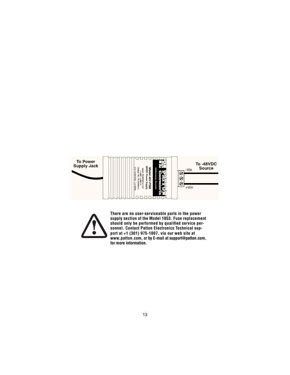 Universal ac power (100–240 vac), Dc power, Universal ac power (100–240 vac) dc power | Patton electronic 1053 User Manual | Page 13 / 20