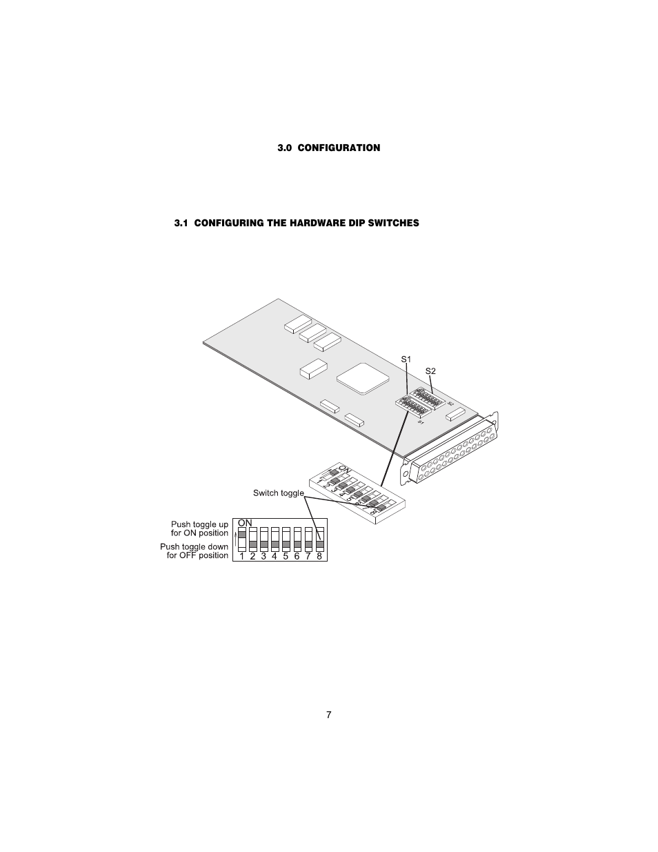 0 configuration, 1 configuring the hardware dip switches, Configuration | Configuring the hardware dip switches | Patton electronic 1053 User Manual | Page 7 / 20