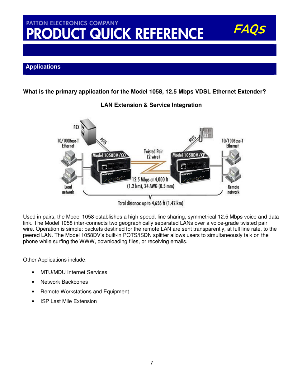 Patton electronic FAQs User Manual | 4 pages