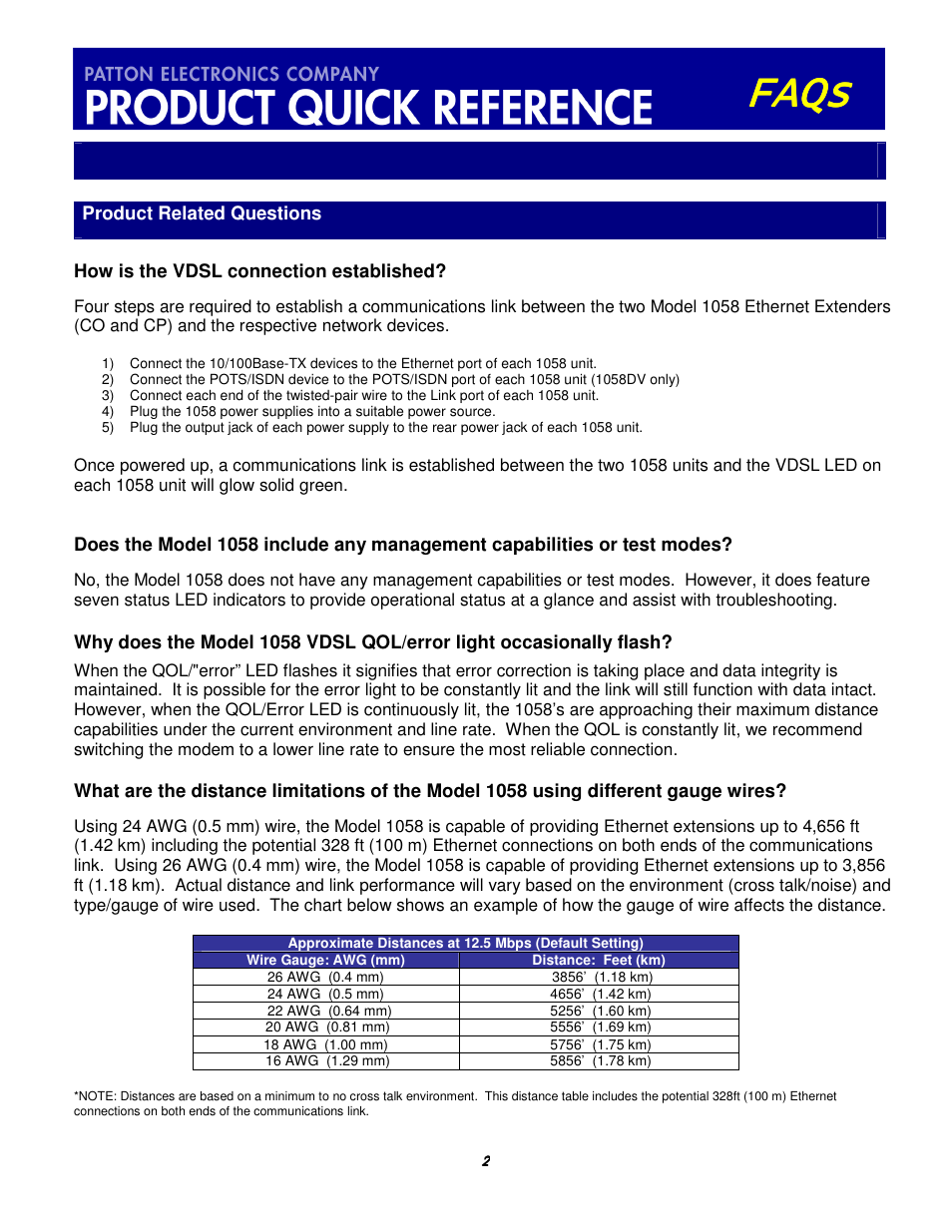 Faqs | Patton electronic FAQs User Manual | Page 2 / 4