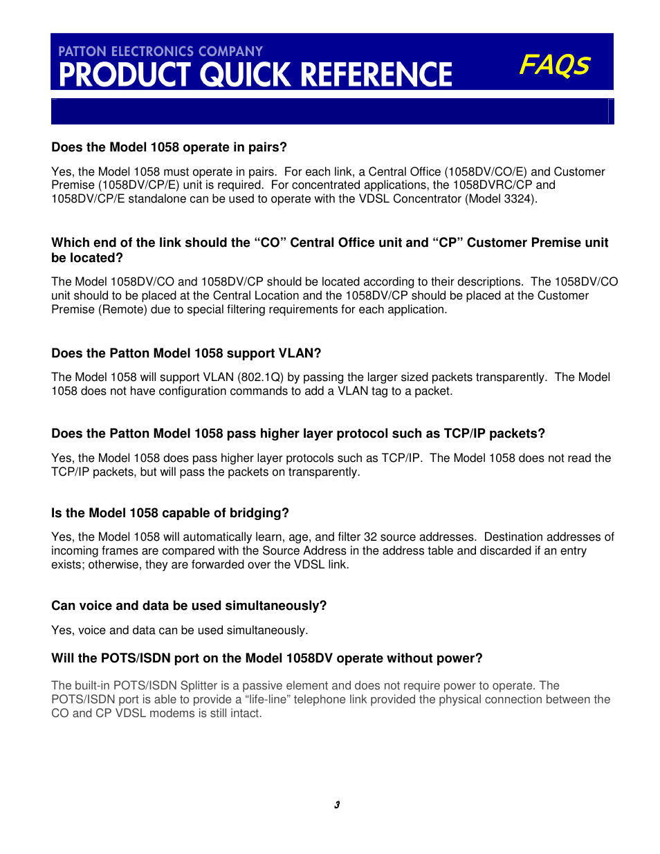 Faqs | Patton electronic FAQs User Manual | Page 3 / 4