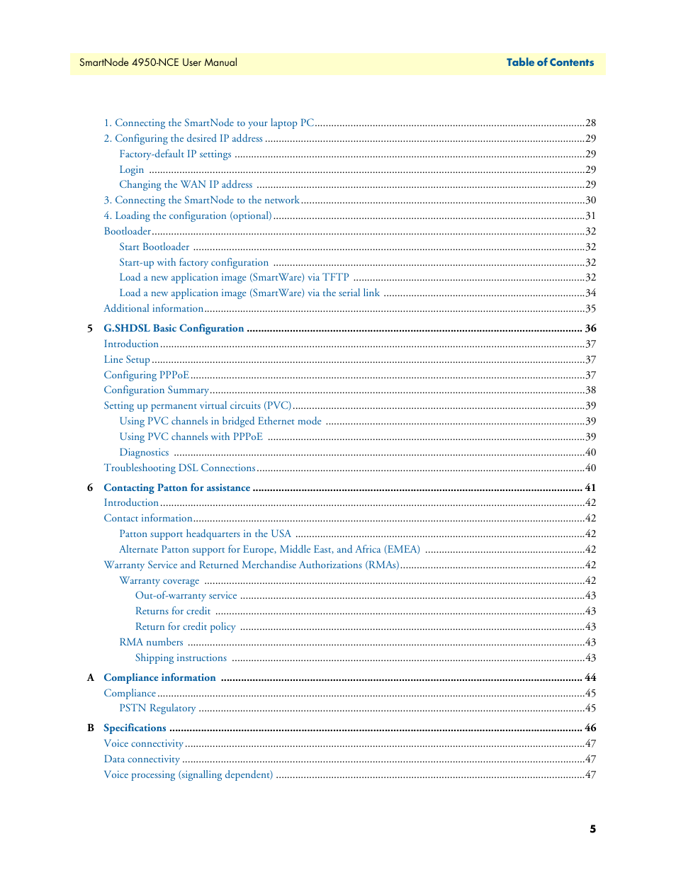 Patton electronic SMART NODE 4950-NCE User Manual | Page 5 / 65