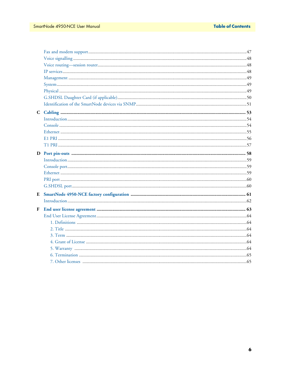 Patton electronic SMART NODE 4950-NCE User Manual | Page 6 / 65