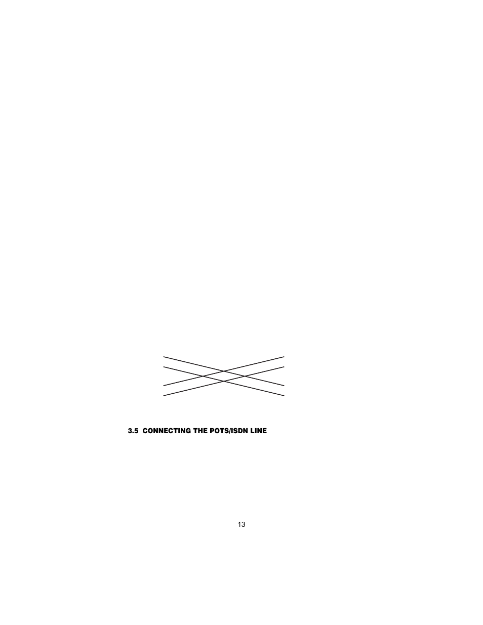 Connecting the 10/100base-t ethernet port to a hub, 5 connecting the pots/isdn line, Connecting the pots/isdn line | Patton electronic 12168 User Manual | Page 13 / 24