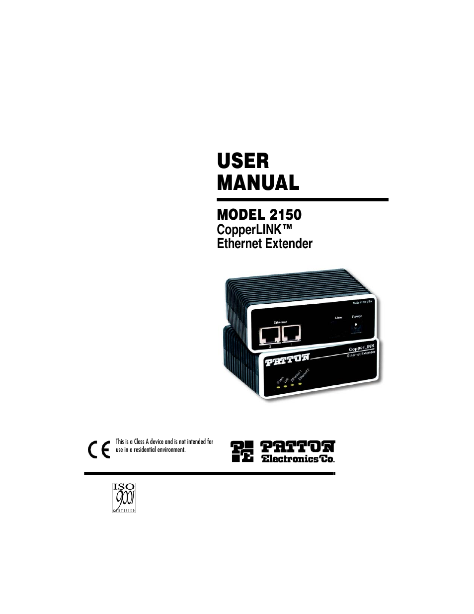 Patton electronic COPPERLINK 2150 User Manual | 20 pages
