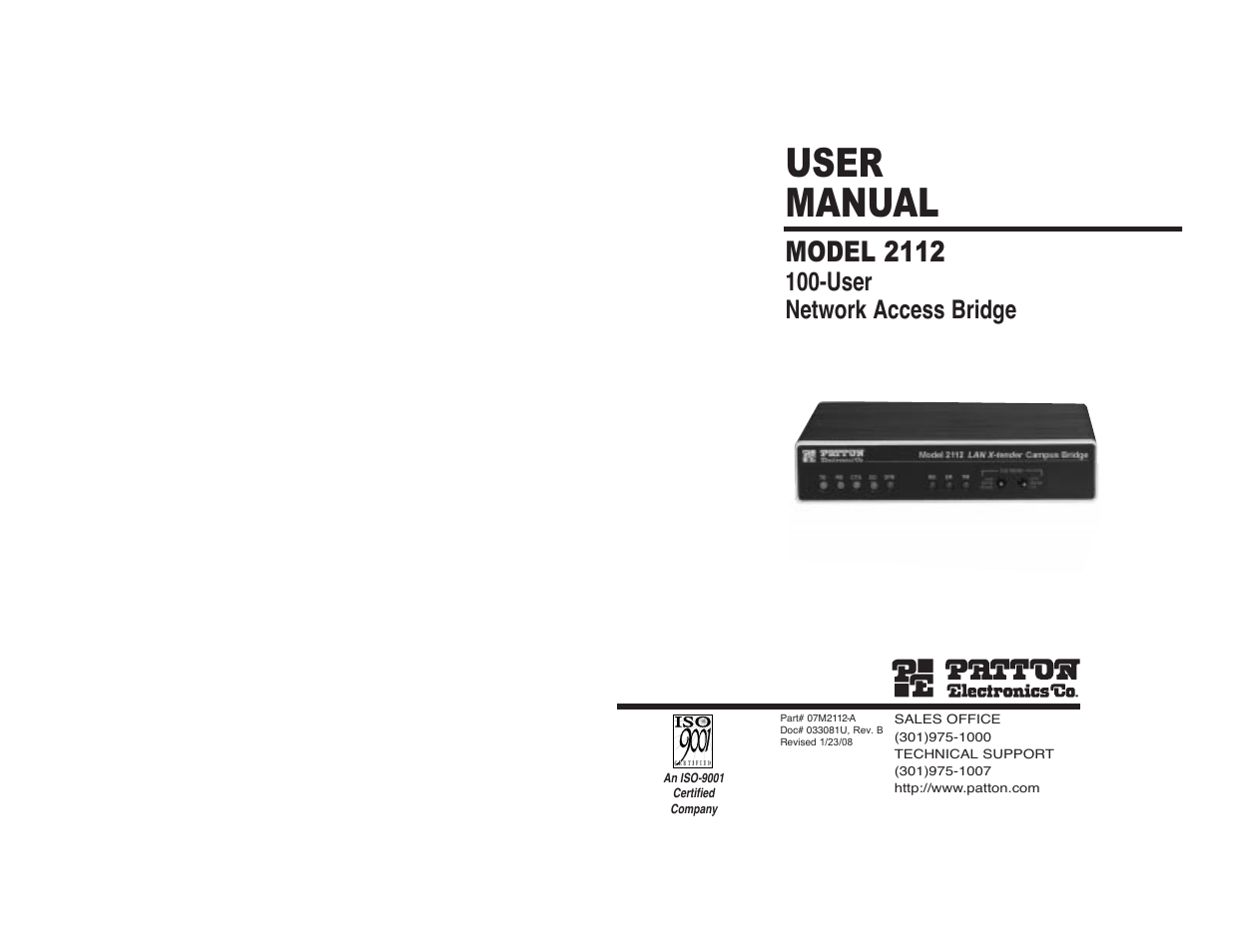 Patton electronic 2112 User Manual | 20 pages