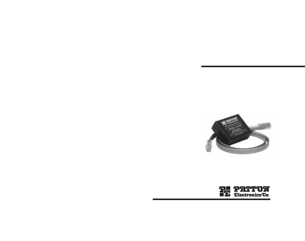 Patton electronic MODEL 1012AR User Manual | 5 pages