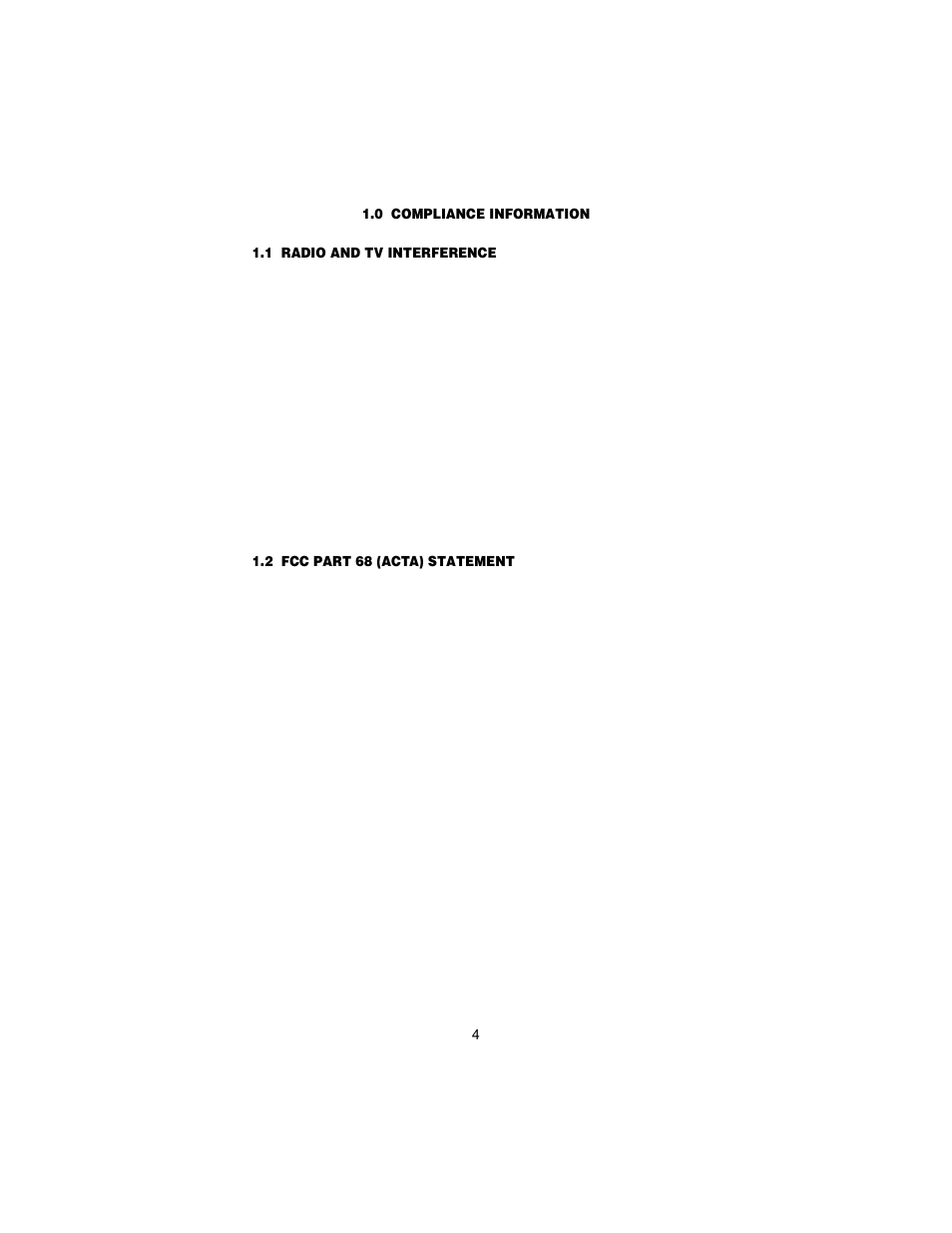 0 compliance information, 1 radio and tv interference, 2 fcc part 68 (acta) statement | Compliance information, Radio and tv interference, Fcc part 68 (acta) statement | Patton electronic 3088 User Manual | Page 4 / 48