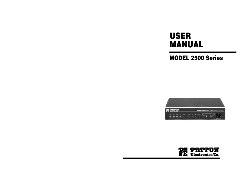 Patton electronic 2500 Series User Manual | 20 pages