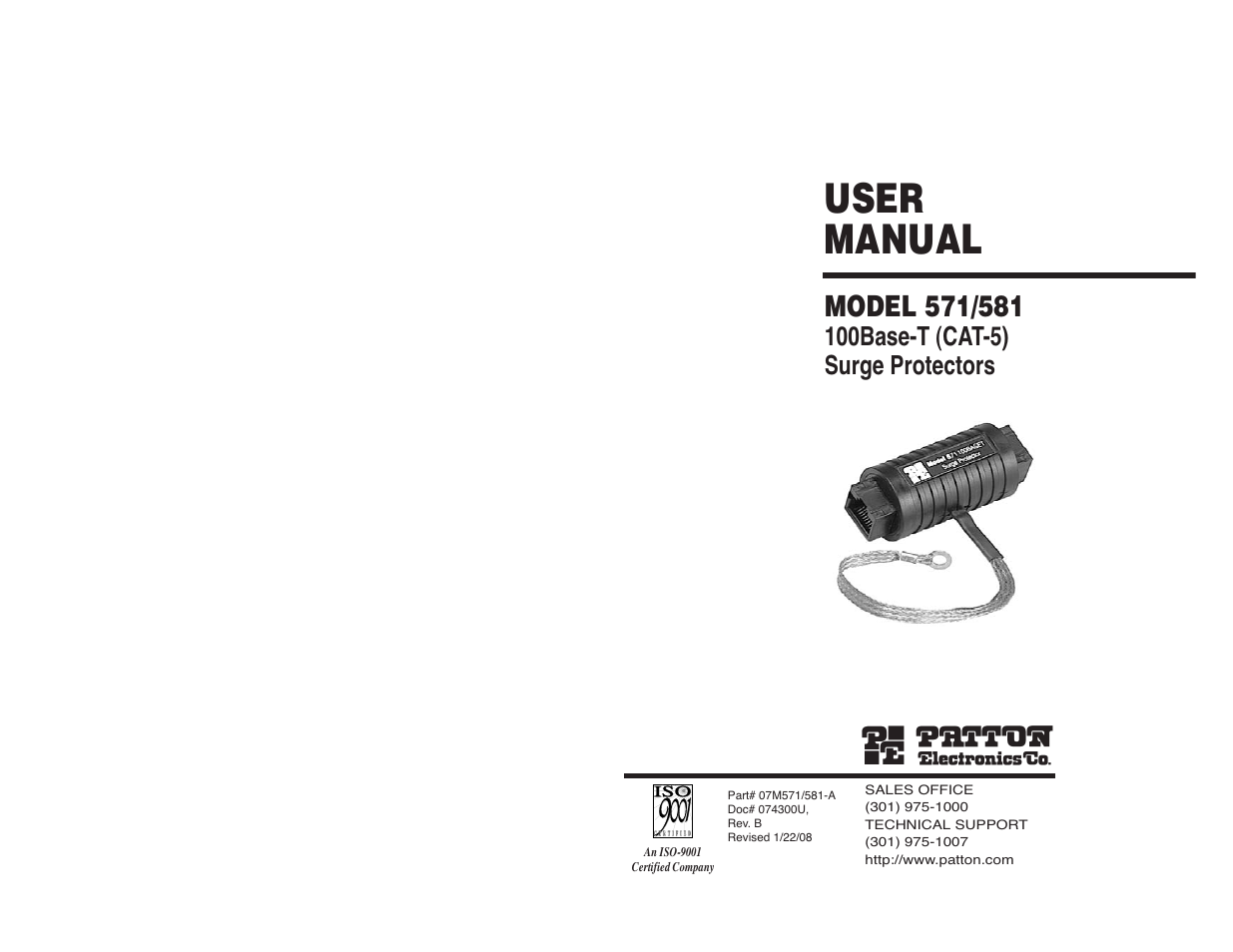 Patton electronic 581 User Manual | 16 pages