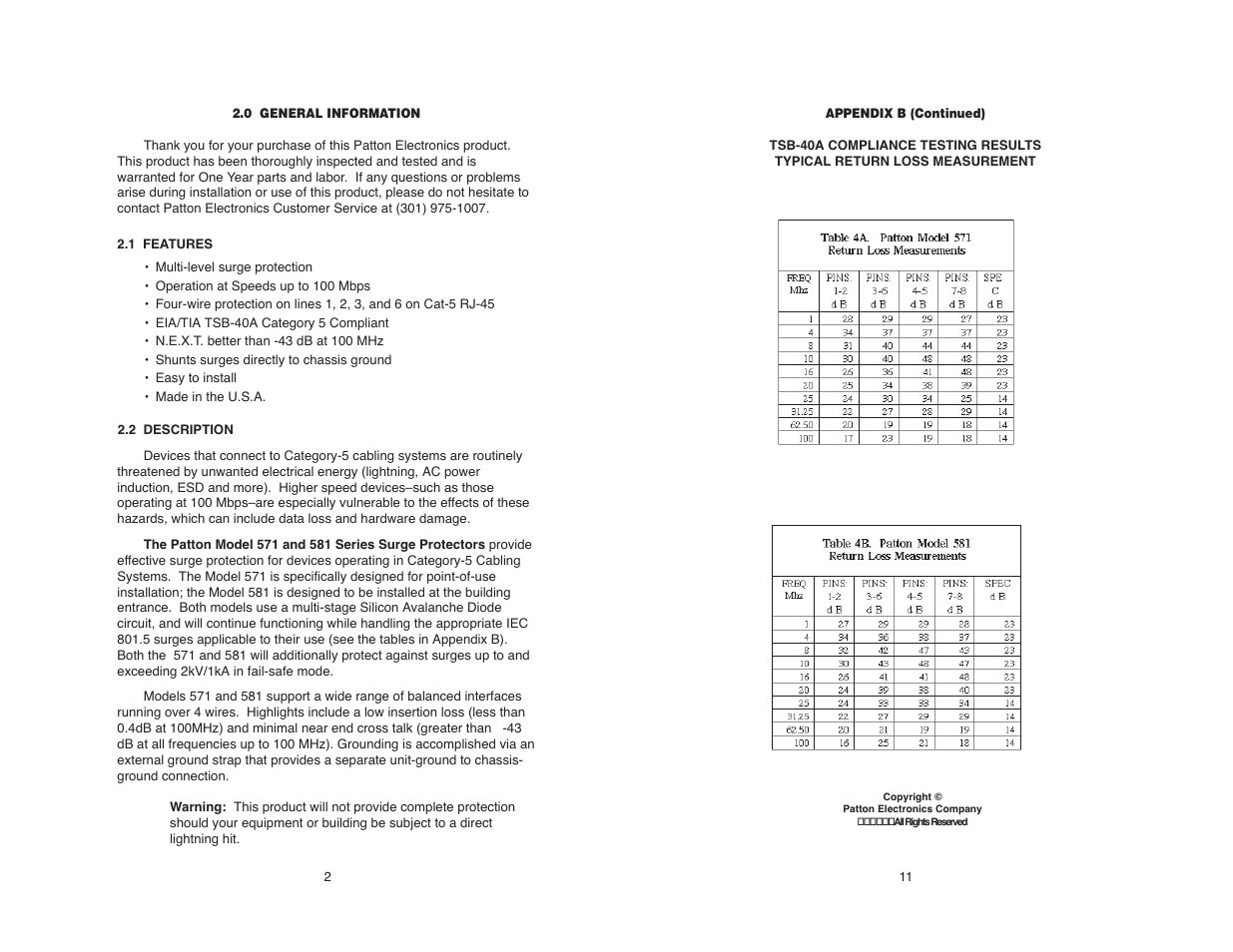 Patton electronic 581 User Manual | Page 3 / 16